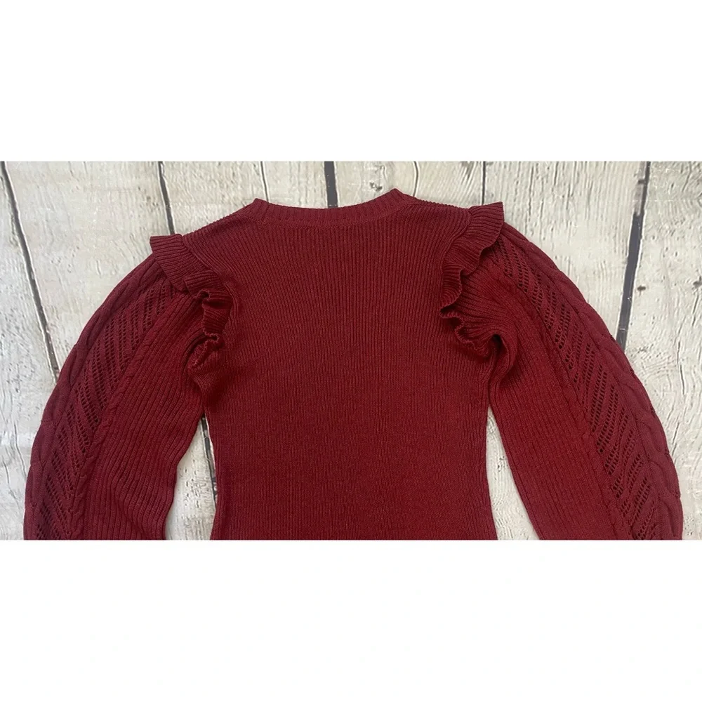 Jessica Simpson Maroon Gemma Knit Sweater